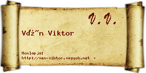 Vén Viktor névjegykártya